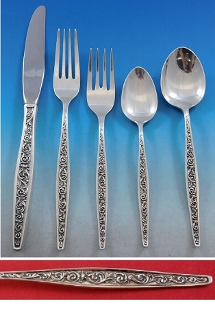 Renaissance Scroll by Reed and Barton Sterling Silver Flatware Set 46 pieces